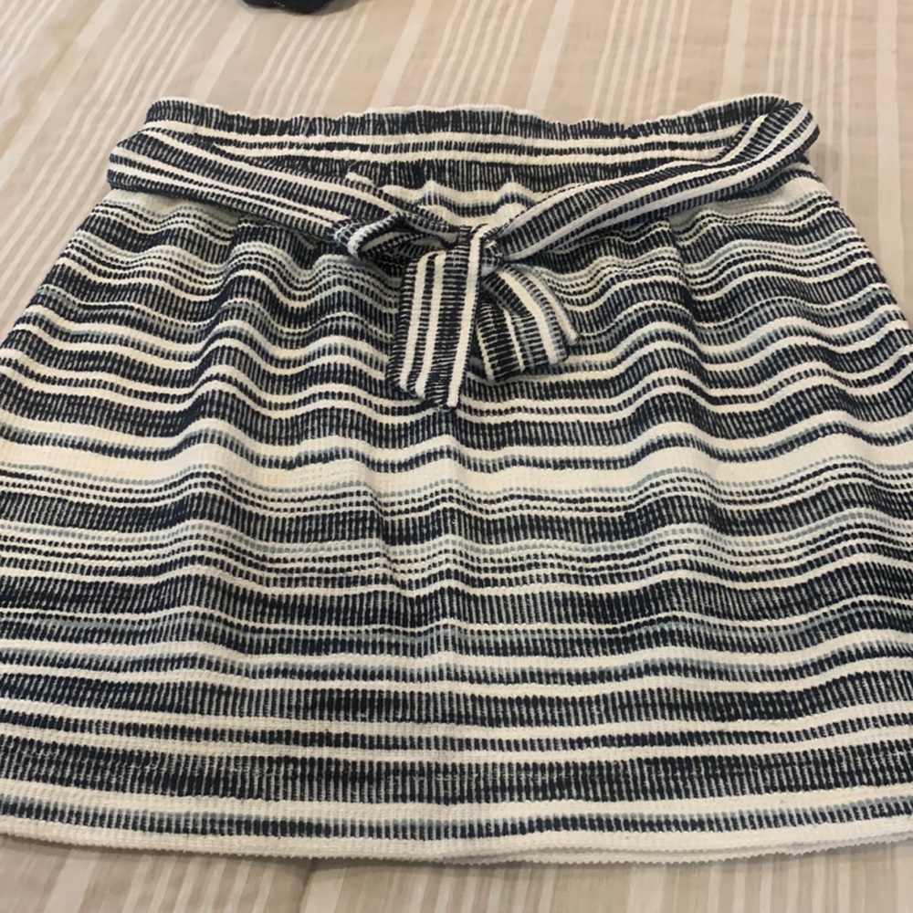 blue striped tie LOFT skirt